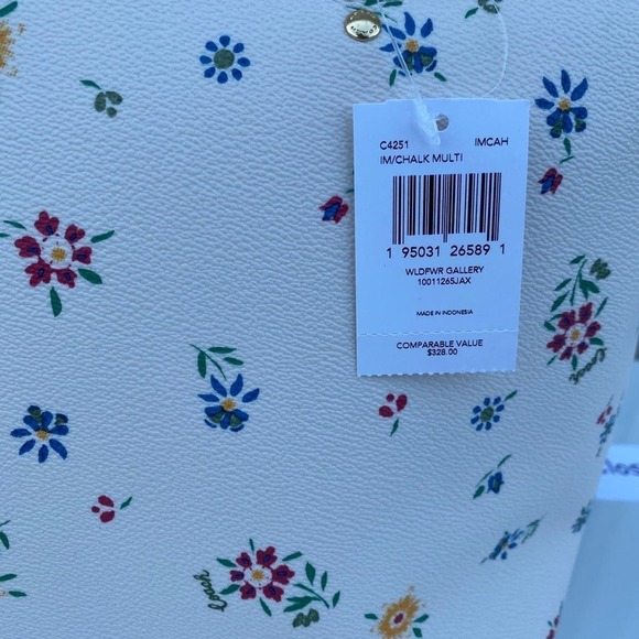 Coach Tote Purse Gallery Wildflower Printed Large Tote Chalk Multi - Picture 6 of 12